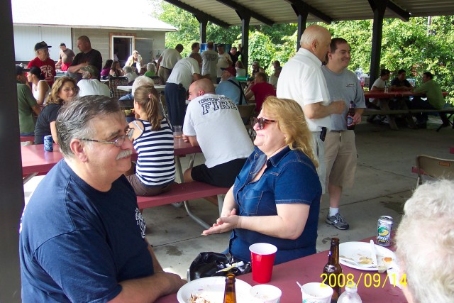 Members and their families having a great time at the Yorktown Heights Eng. Co. Benevolent BBQ.  